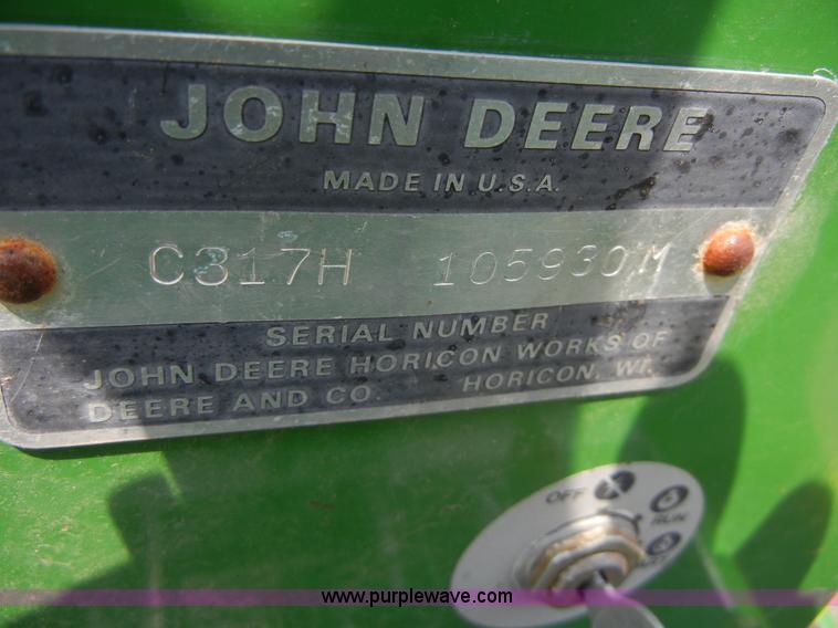 image for item 2365 John Deere 317 lawn mower with rear tiller