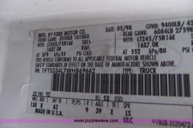 image for item 5579 1998 Ford E350 Econoline Super cargo van