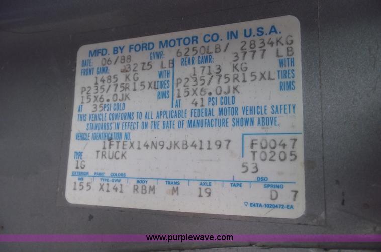 image for item 5580 1988 Ford F150 XLT extended cab pickup truck