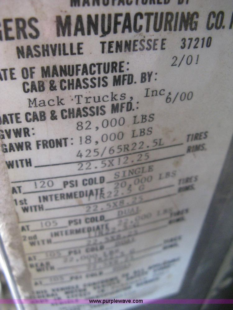 image for item 8114 2001 Mack RB688S triple axle dump truck