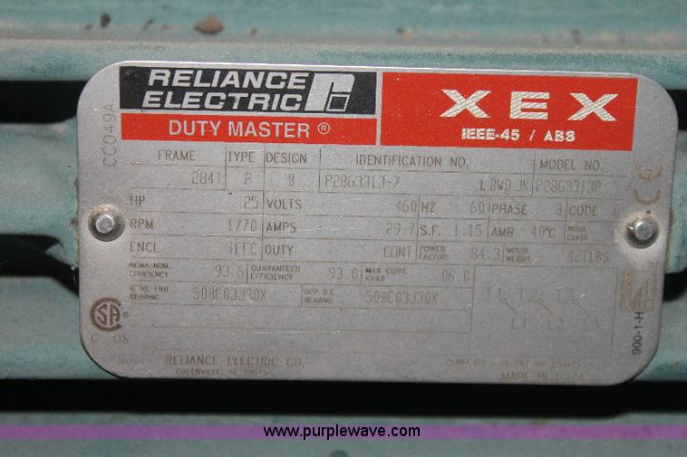 image for item 6281 Reliance Electric Duty Master 25 HP electric motor