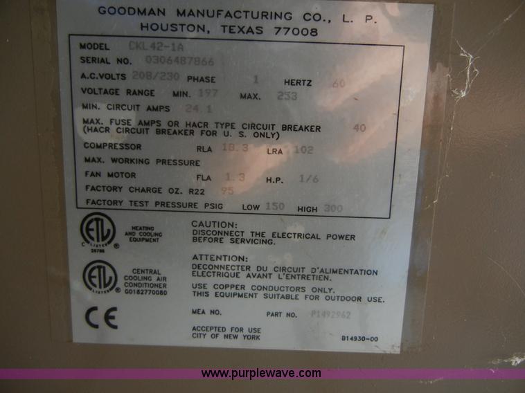 image for item 2430 Goodman AC and Handler units