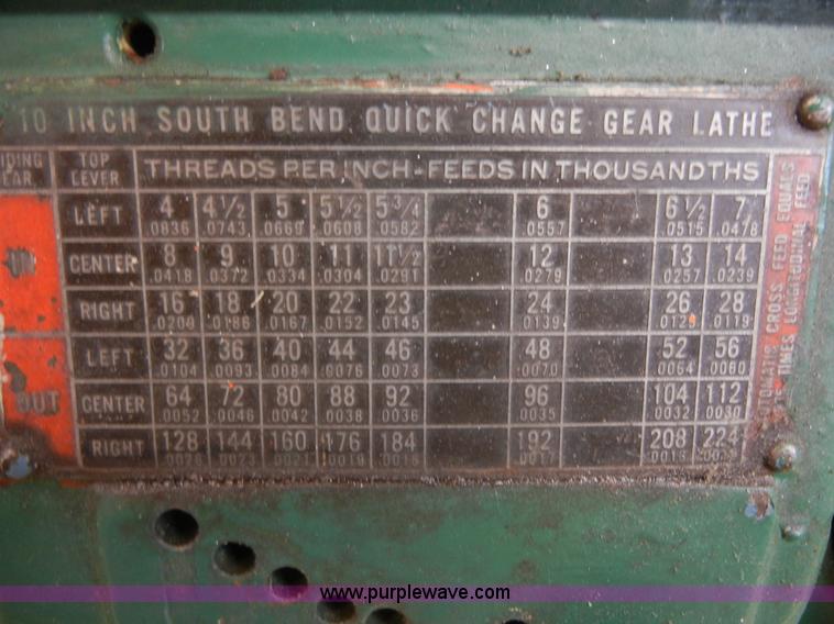 image for item A9872 South Bend lathe