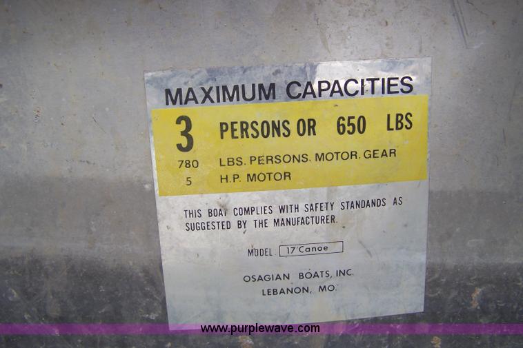 image for item 7347 Osagian 17' aluminum canoe