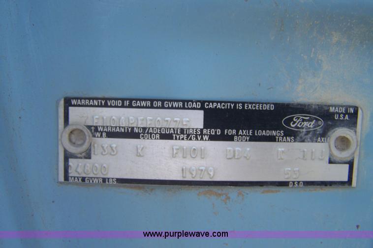 image for item 7380 1979 Ford F100 Custom pickup truck