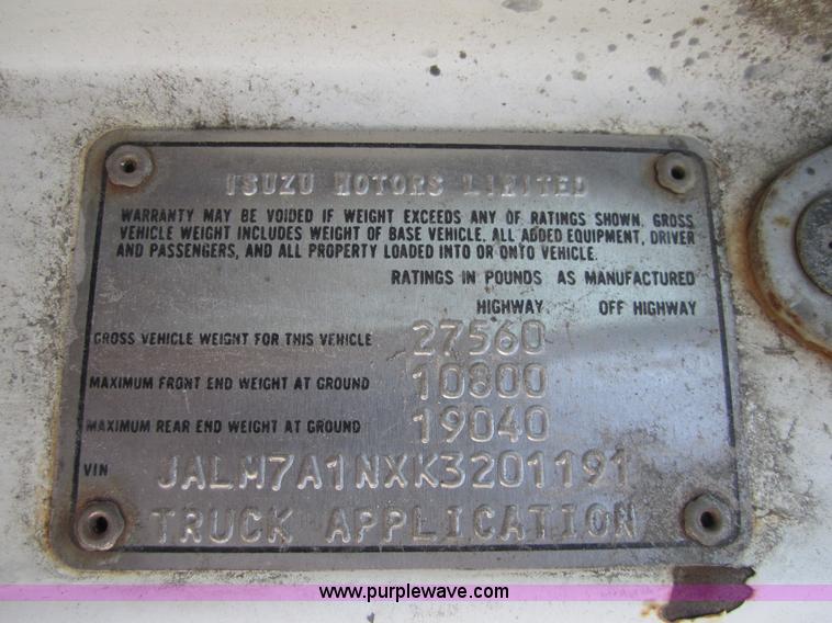 image for item A4796 1989 Isuzu FTR box truck