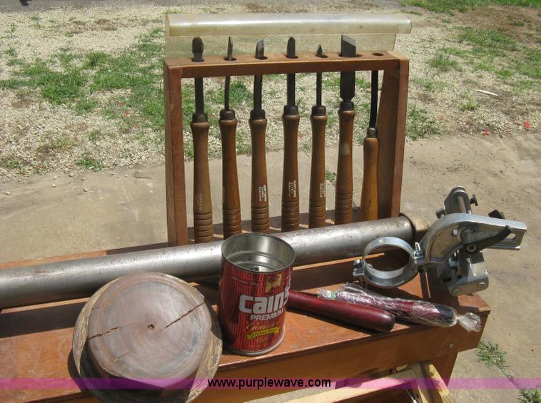 image for item A9493 Craftsman lathe on home built wood stand