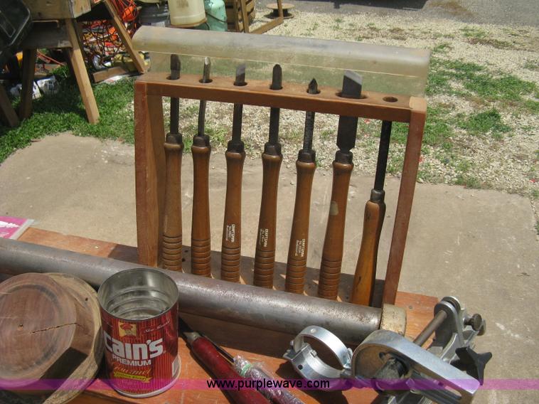 image for item A9493 Craftsman lathe on home built wood stand
