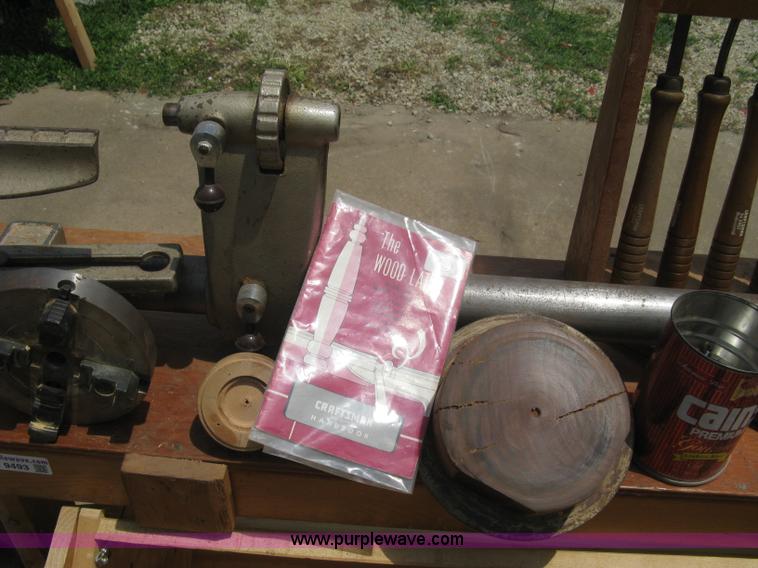 image for item A9493 Craftsman lathe on home built wood stand