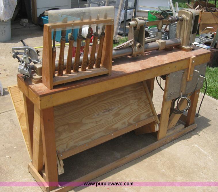 image for item A9493 Craftsman lathe on home built wood stand