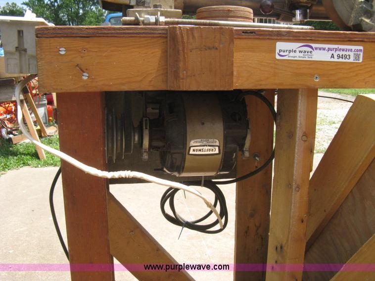 image for item A9493 Craftsman lathe on home built wood stand