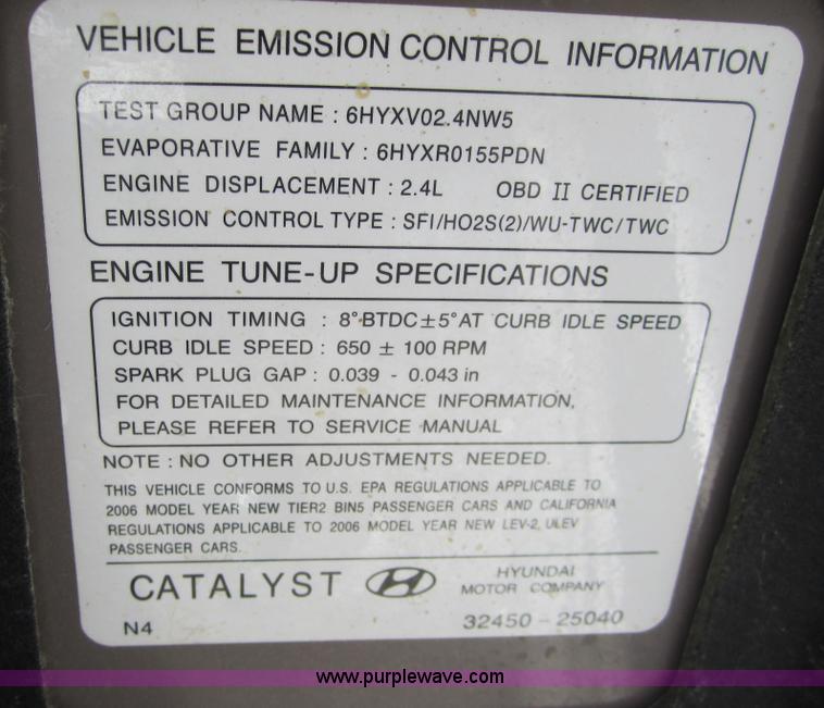 image for item A9573 2006 Hyundai Sonata GLS
