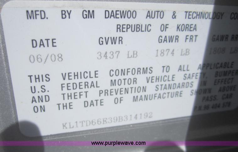 image for item A9574 2009 Chevrolet Aveo LT