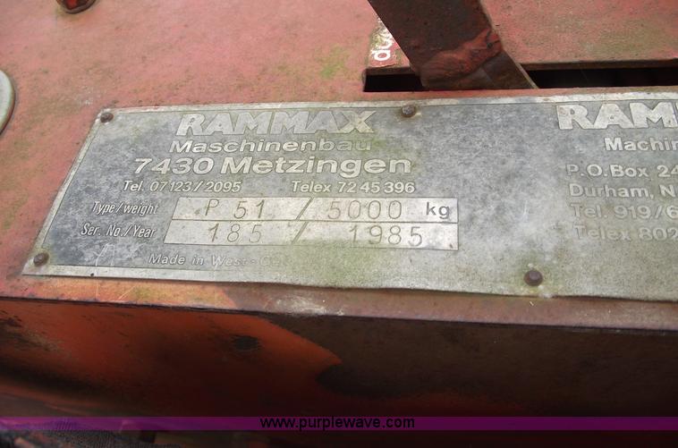image for item A4235 1985 Rammax PF51 five ton vibratory pad foot roller