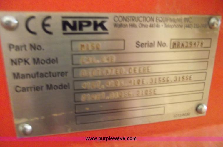 image for item A4245 2009 NPK C40 backhoe plate compactor