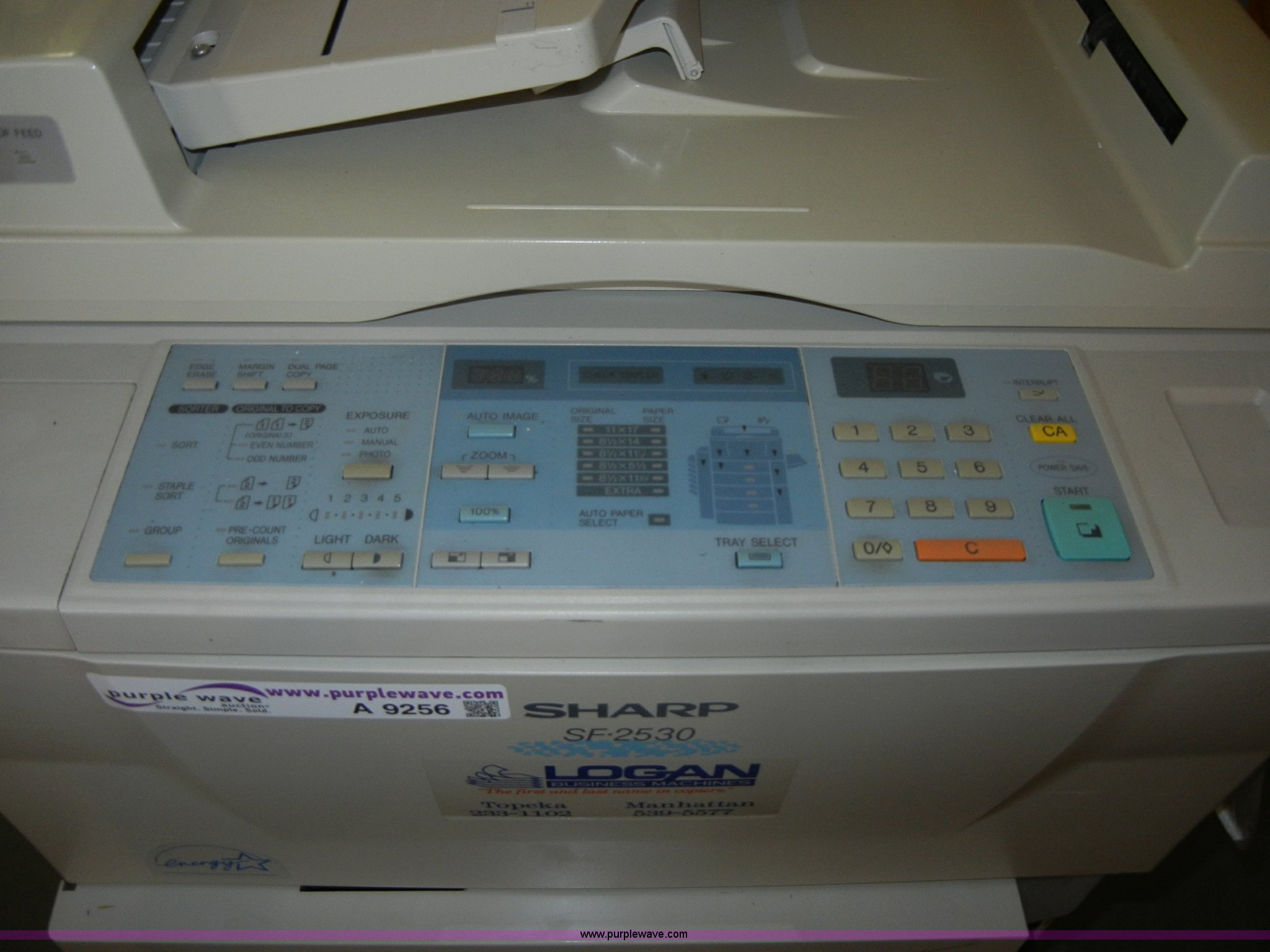 Sharp SF-2530 copy machine in Fort Riley, KS | Item A9256 sold | Purple ...