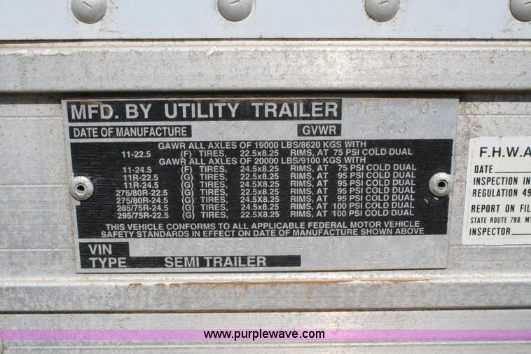 image for item A2011 1998 Utility Trailers 53' reefer trailer