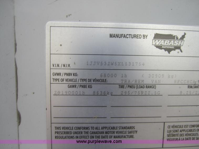 image for item A4793 1999 Wabash 53' reefer trailer