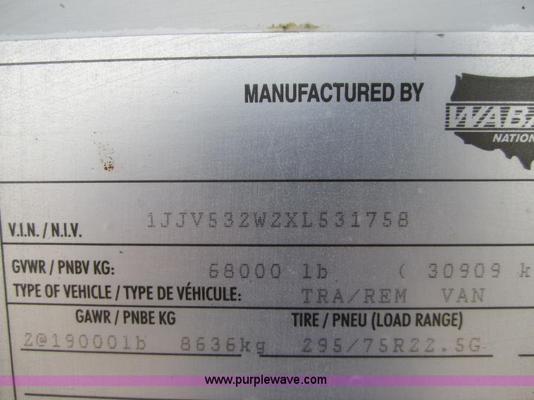 image for item A4794 1999 Wabash 53' reefer trailer