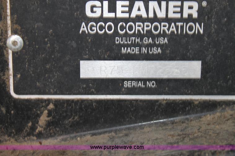 image for item A3733 2003 AGCO Gleaner R75 RWA combine