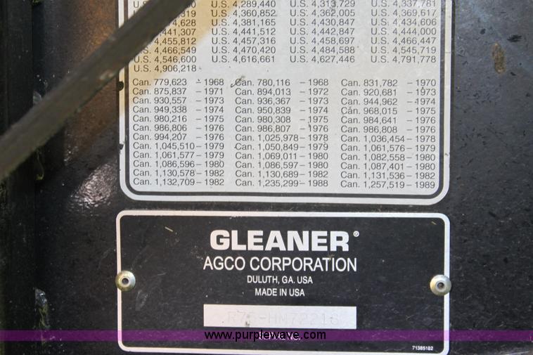image for item A3737 2003 AGCO Gleaner R75 RWA combine