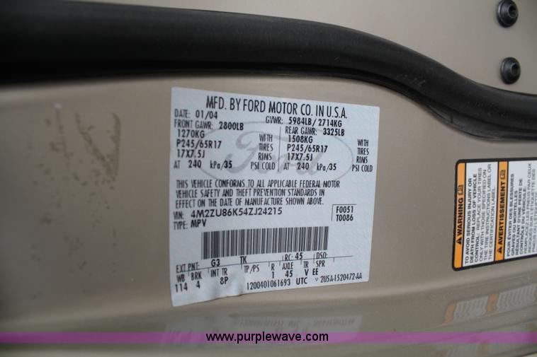 image for item A2098 2004 Mercury Mountaineer