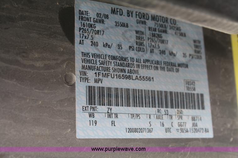 image for item A3067 2008 Ford Expedition XLT SUV