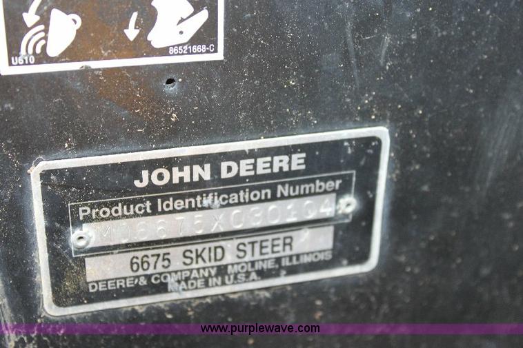 image for item A9304 John Deere 6675 skid loader
