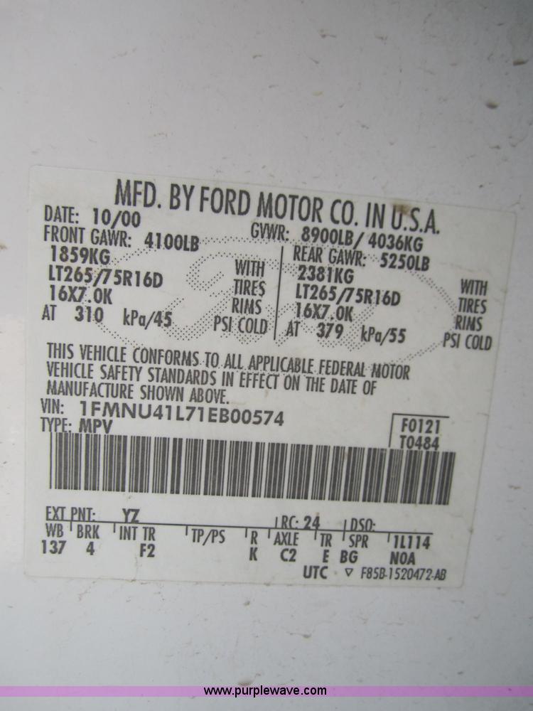 image for item A9366 2001 Ford Excursion XLT SUV