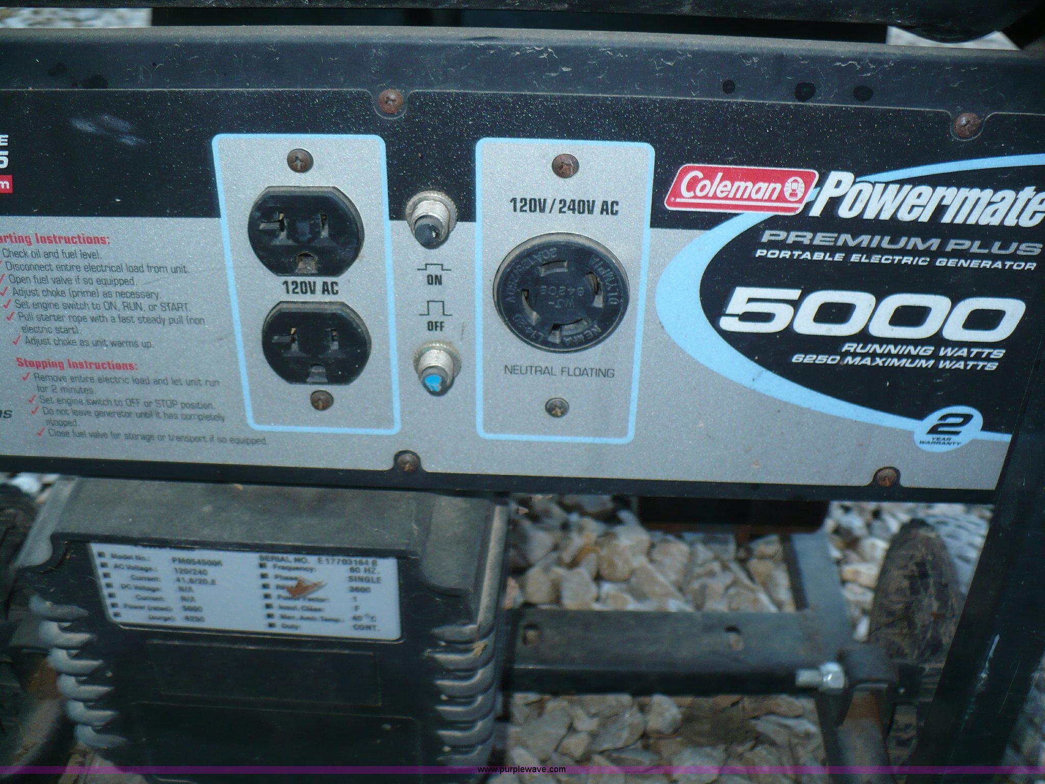 Coleman Powermate GenPower 305 electric generator in Sulivan, MO Item
