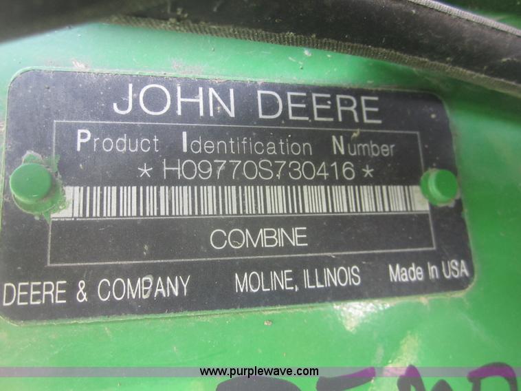 image for item A3750 2009 John Deere 9770 STS combine