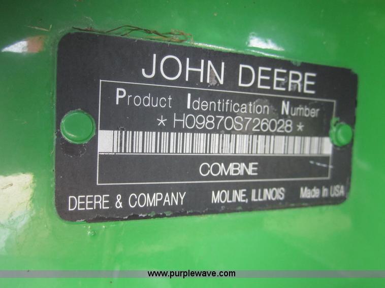 image for item A3752 2008 John Deere 9870 STS combine