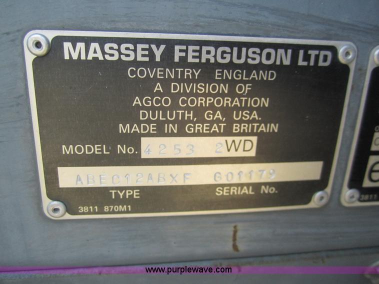 image for item A3771 1998 Massey-Ferguson 4253 tractor with belly mower