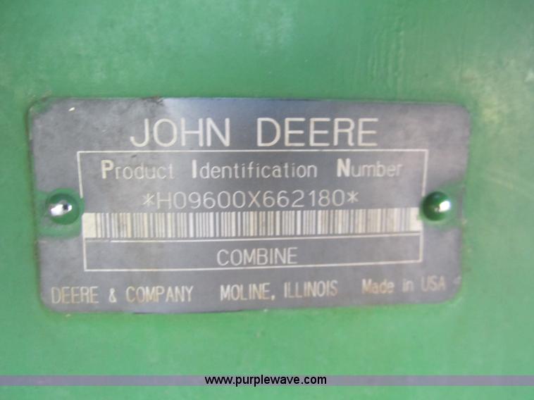 image for item A3781 1995 John Deere 9600 combine