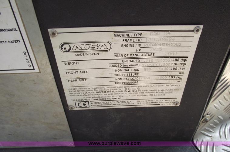 image for item A4178 2004 Ausa M50 utility vehicle