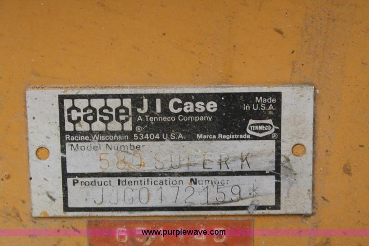 image for item A2001 1993 Case 580 Super K backhoe