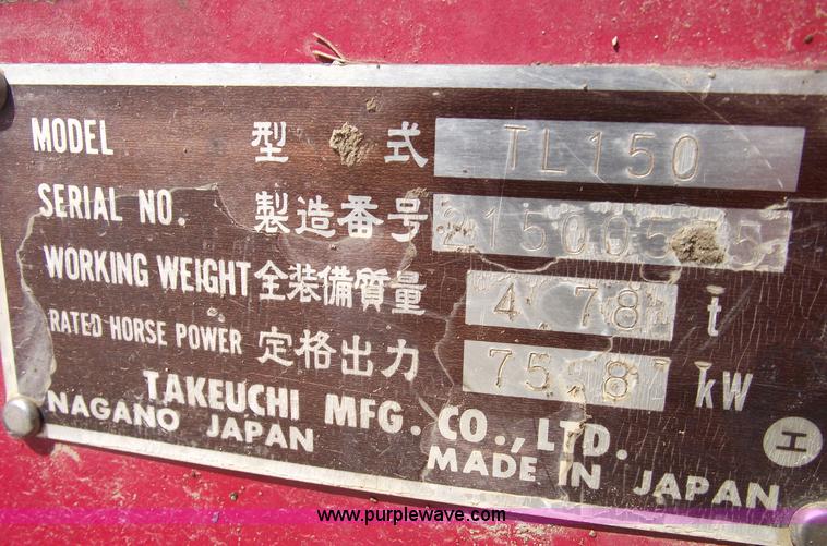 image for item A4158 2003 Takeuchi TL150 skid steer