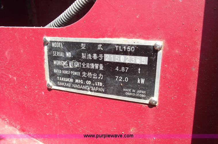 image for item A4159 2005 Takeuchi TL150 skid steer