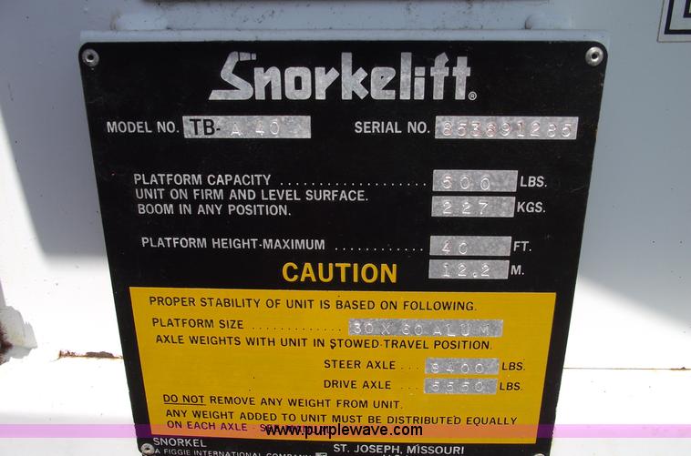 image for item A4185 Snorkelift A40 boom lift