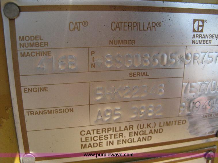 image for item A4261 1995 Caterpillar 416B backhoe