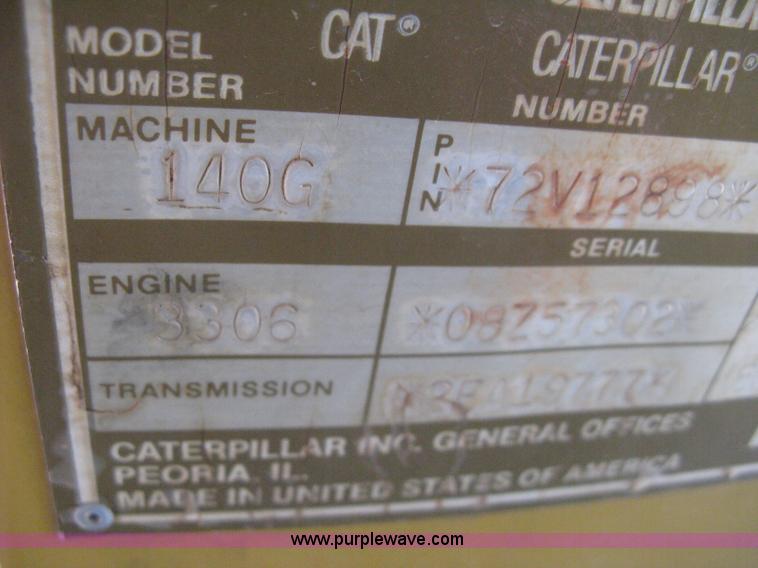 image for item A4262 1990 Caterpillar 140G motor grader