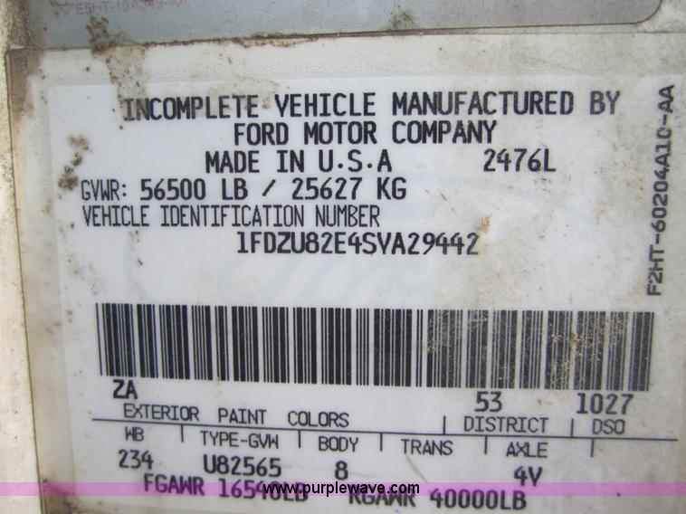 image for item A4783 1995 Ford LT8000 dump truck