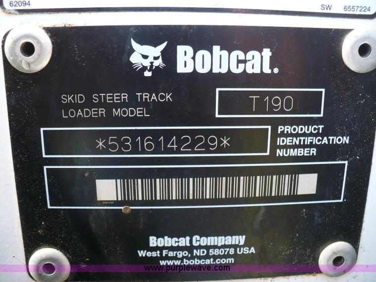 image for item A4806 2007 Bobcat T190 skid steer