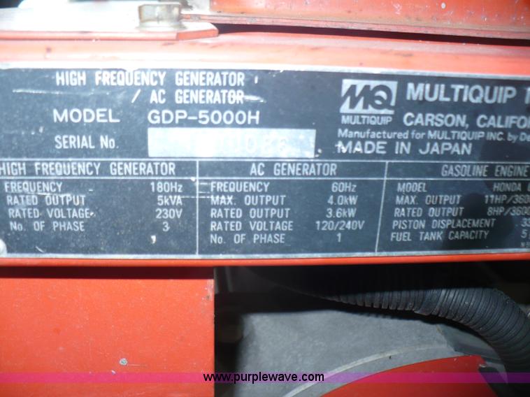 image for item A4814 Multiquip electric generator