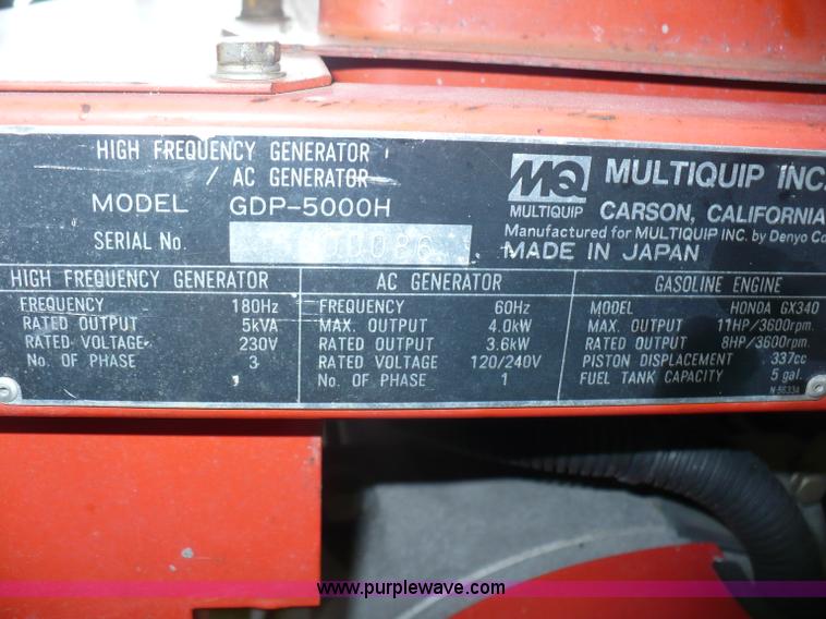 image for item A4814 Multiquip electric generator