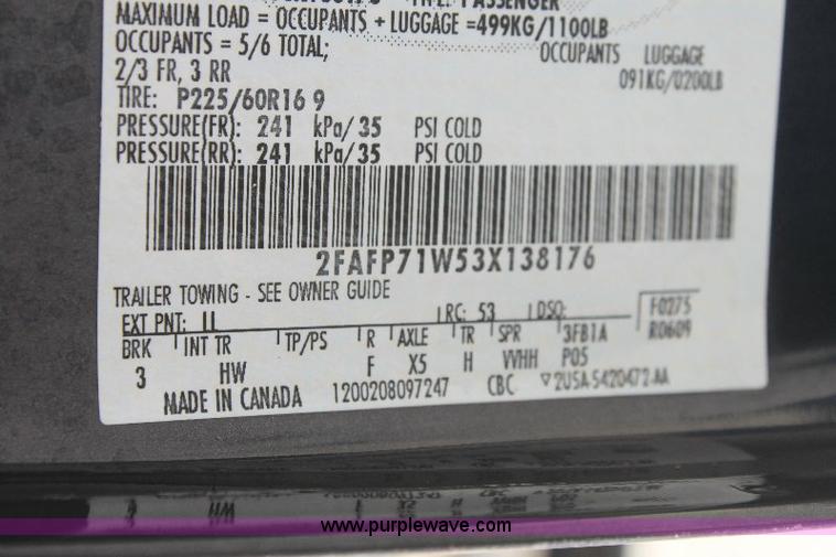 image for item 6320 2003 Ford Crown Victoria Police Interceptor