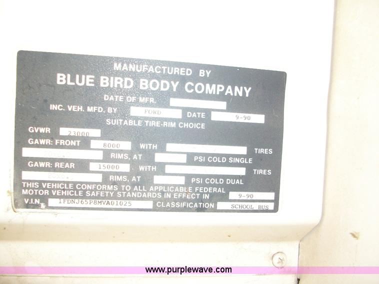 image for item A1147 1991 Ford B600 school bus