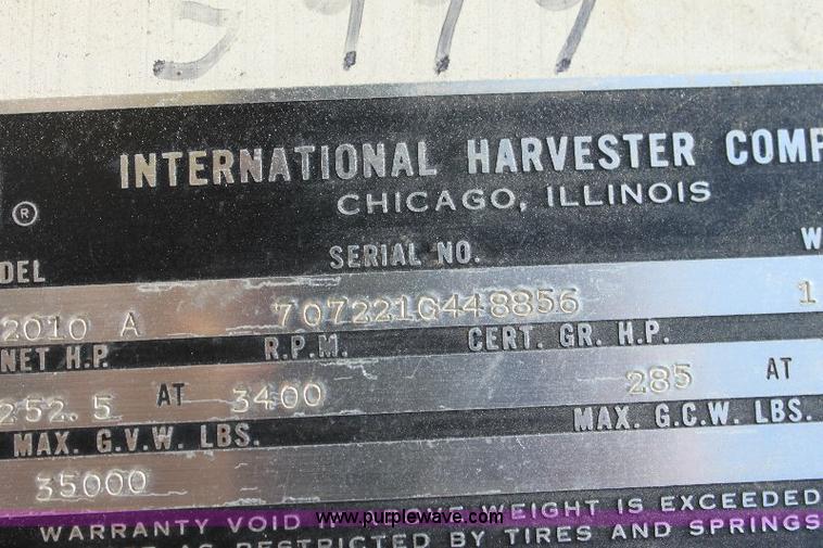 image for item A2571 1971 International FleetStar 2010A fire truck