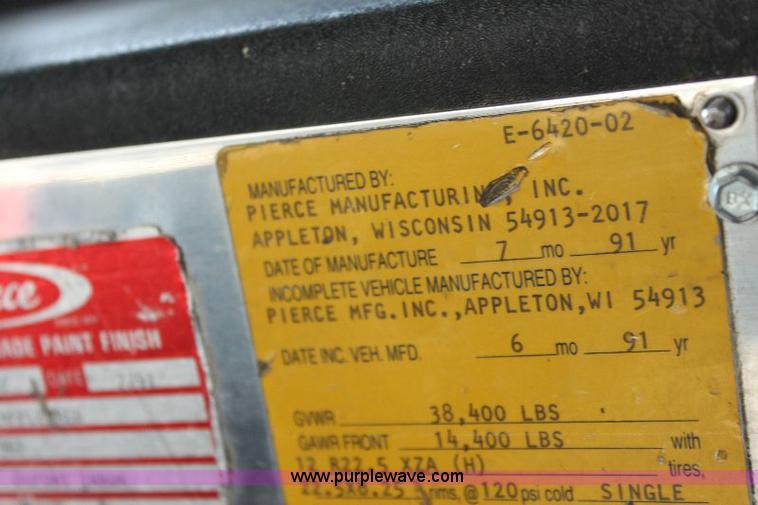 image for item A2573 1991 Pierce Dash fire truck