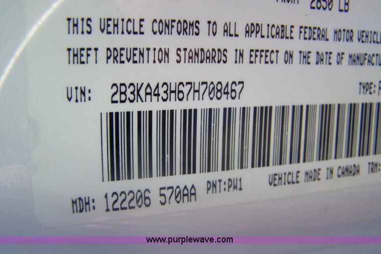 image for item A4545 2007 Dodge Charger Police